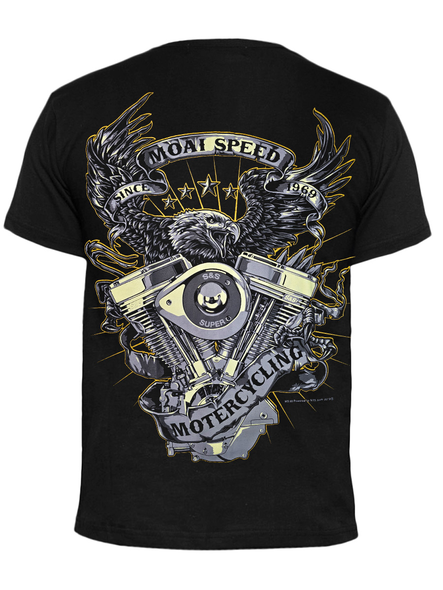 Футболка Moai Speed Motercycling - фото 1 - rockbunker.ru