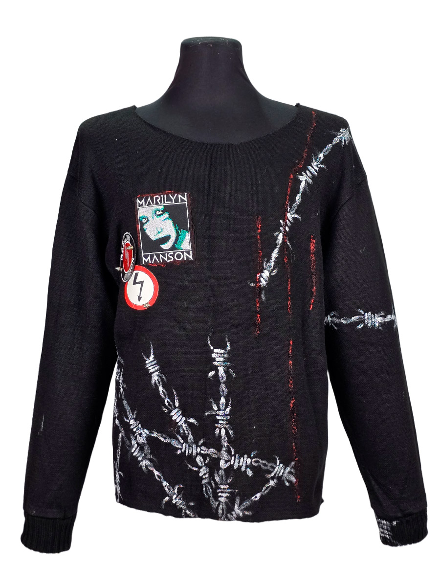 Свитер кастомный Marilyn Manson - фото 1 - rockbunker.ru