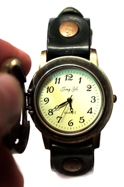 Часы наручные Орел с крышкой зелёные - фото 2 - rockbunker.ru