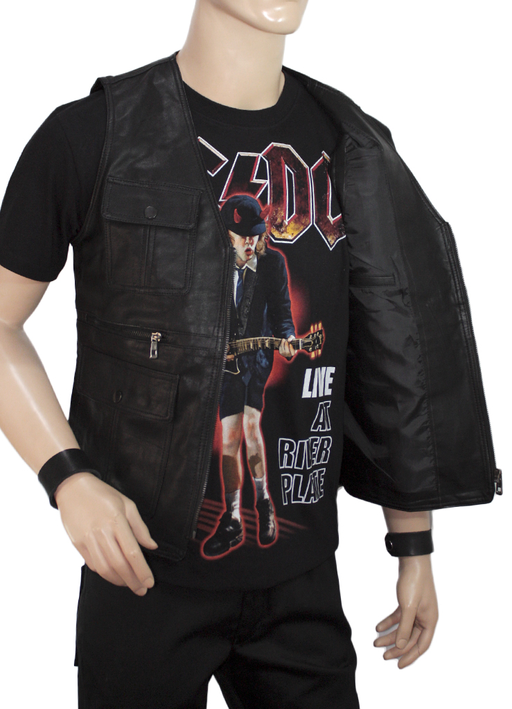 Жилет из экокожи мужской - фото 6 - rockbunker.ru