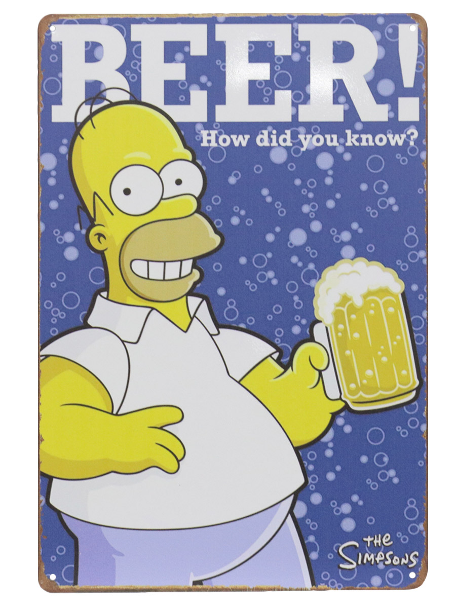 Табличка Beer The Simpsons - фото 1 - rockbunker.ru