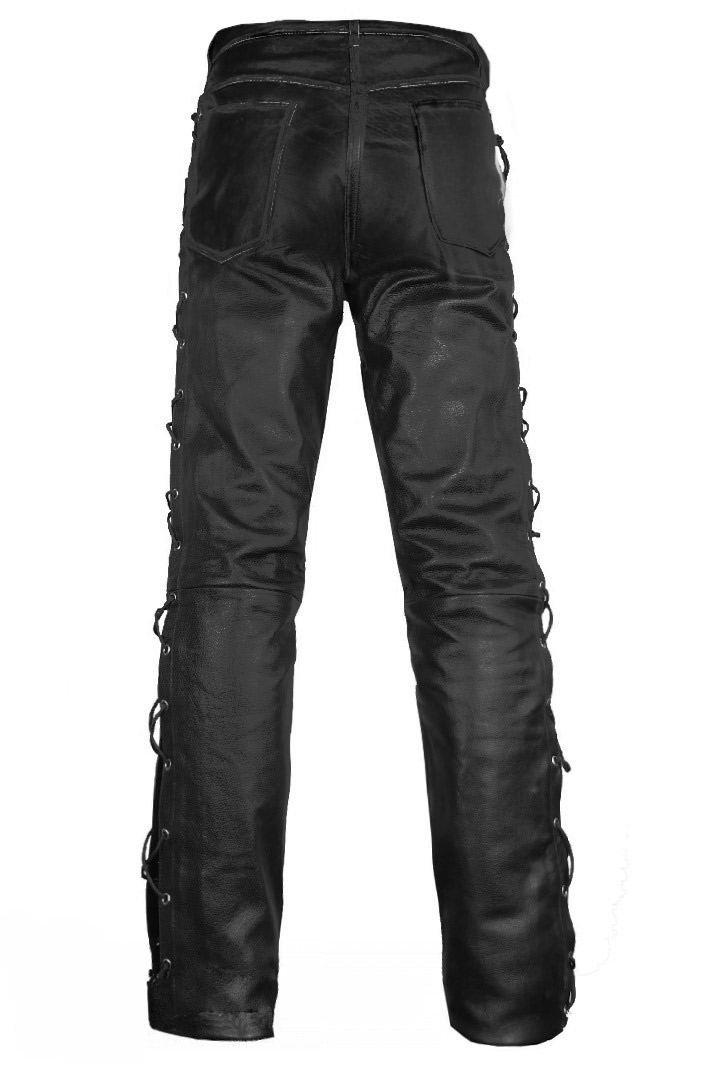 Штаны кожаные мужские Leather Knight шнур - фото 2 - rockbunker.ru