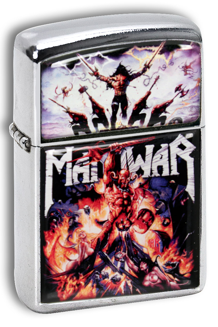 Зажигалка RockMerch Manowar - фото 1 - rockbunker.ru