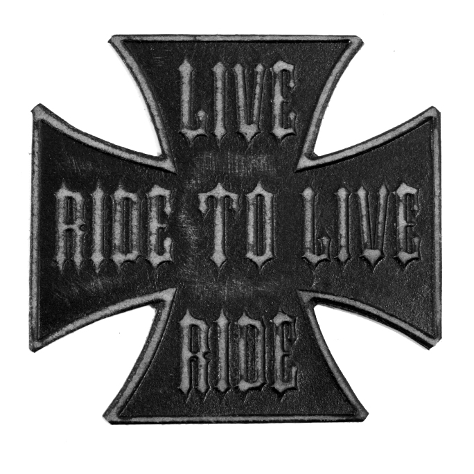 Нашивка кожаная Live To Ride Ride To Live коричневая - фото 2 - rockbunker.ru