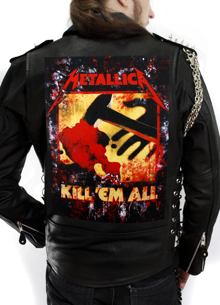Нашивка кожаная Metallica Kill em all - фото 1 - rockbunker.ru