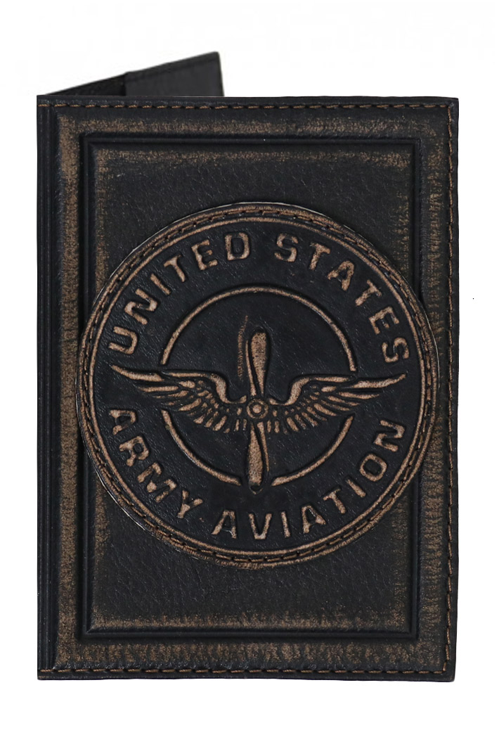 Обложка на паспорт US Army Aviation кожаная - фото 1 - rockbunker.ru