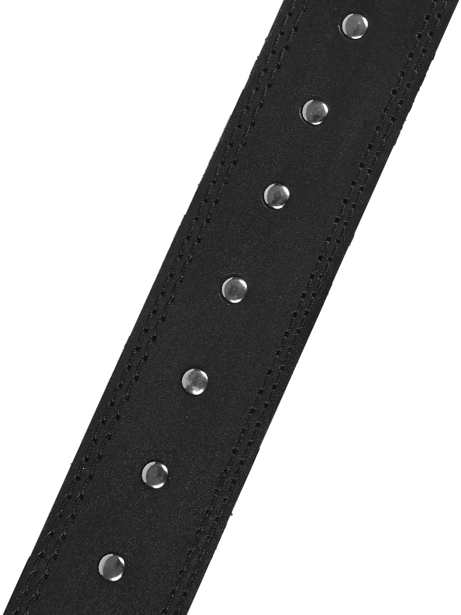 Ремень кожаный  с Черной Отстрочкой - фото 2 - rockbunker.ru