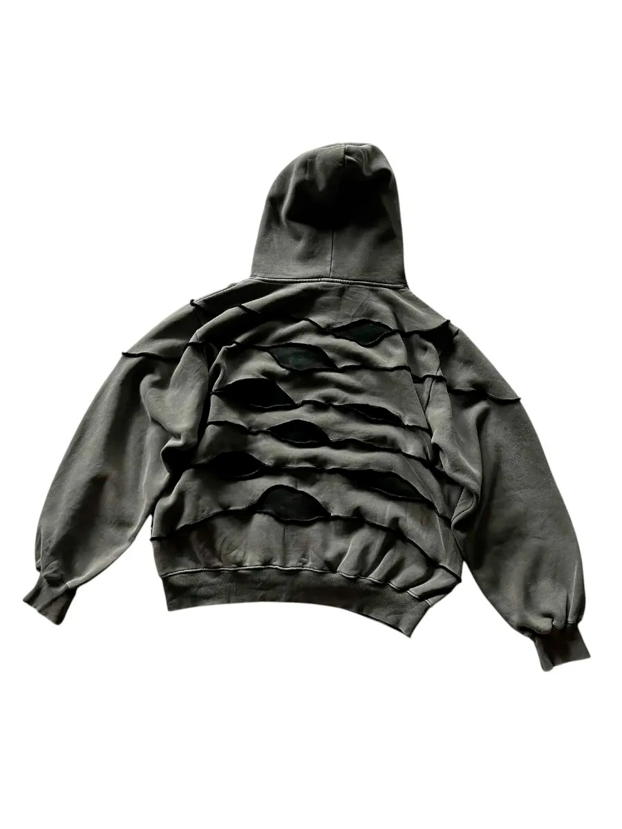 Джемпер со Вставками Оливковый - фото 2 - rockbunker.ru