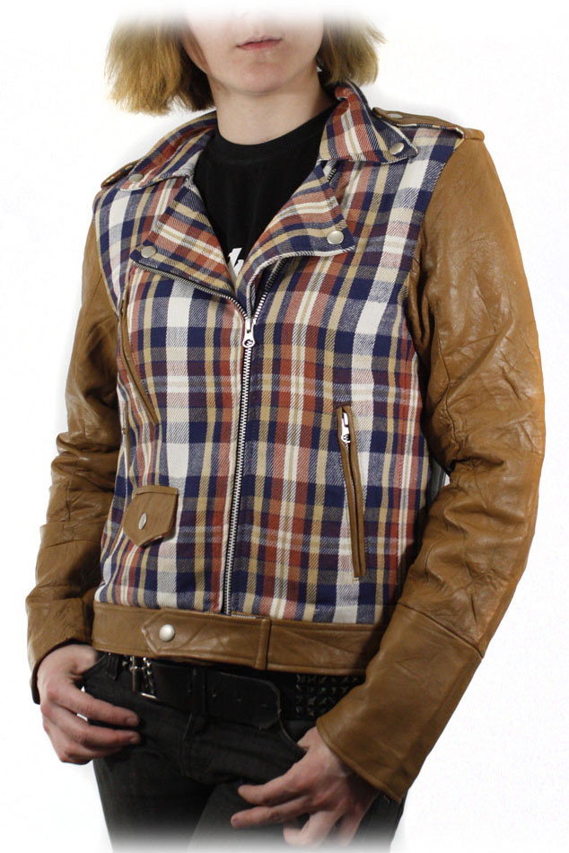 Косуха женская в клетку КСК060 - фото 1 - rockbunker.ru