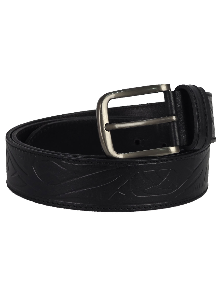 Ремень кожаный с тиснением 079 - фото 1 - rockbunker.ru