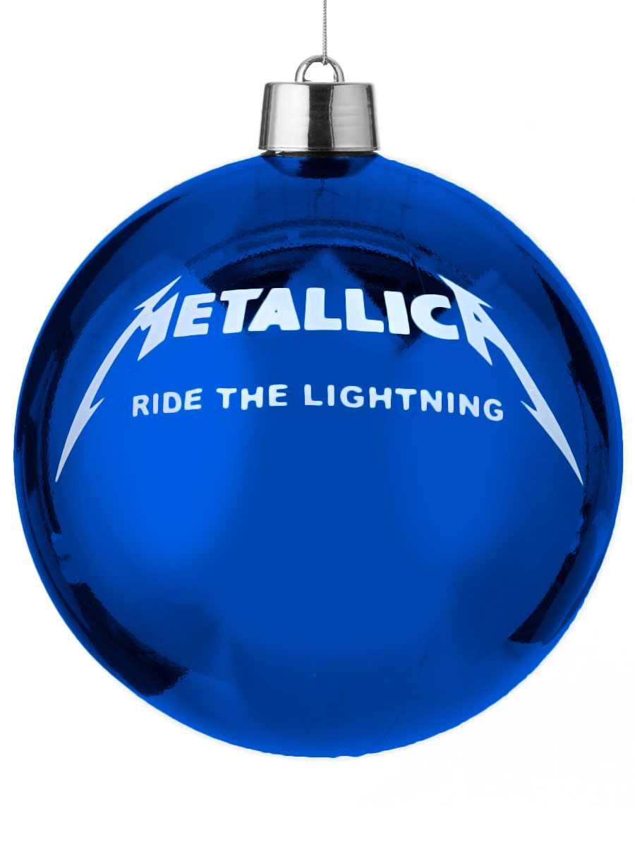 Елочный шар RockMerch Metallica Ride The Lightning синий - фото 1 - rockbunker.ru