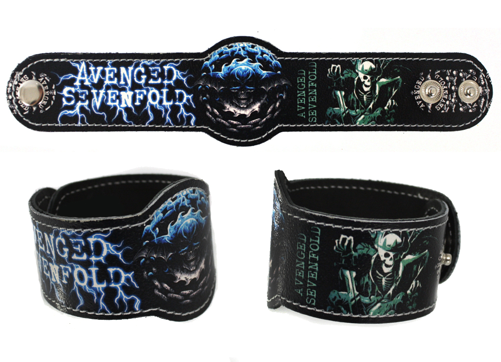 Фан-браслет кожаный RockMerch Avenged Sevenfold - фото 1 - rockbunker.ru