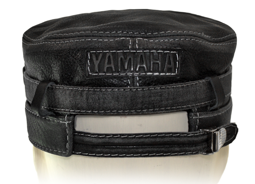 Кепка-немка Yamaha с рантом с очками кожаная - фото 8 - rockbunker.ru