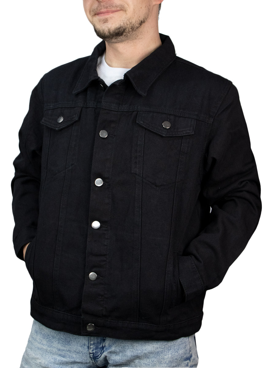Куртка джинсовая черная - фото 3 - rockbunker.ru