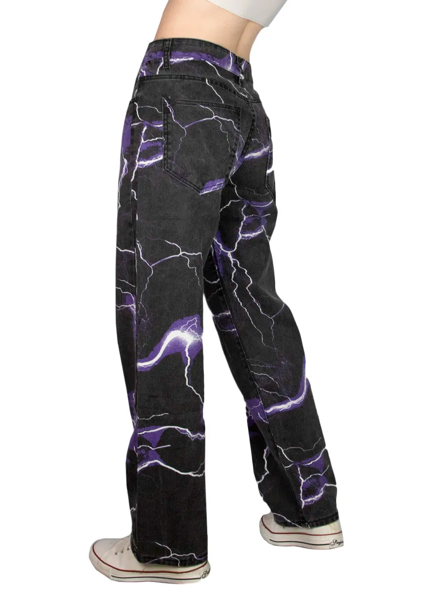 Джинсы фиолетовая молния - фото 2 - rockbunker.ru