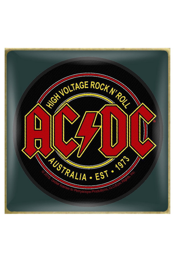 Значок RockMerch AC DC High Voltage Rock n Roll - фото 1 - rockbunker.ru