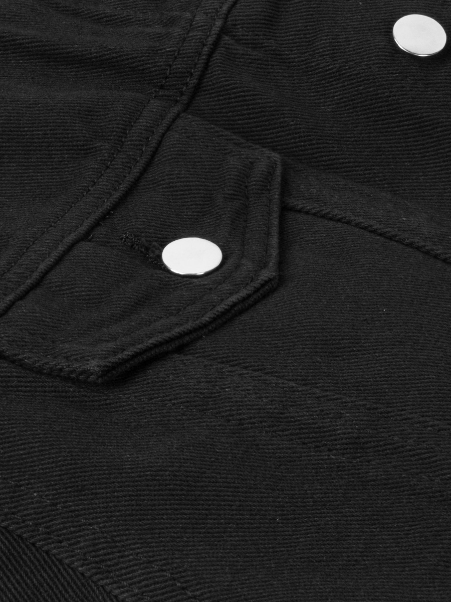 Куртка джинсовая черная - фото 4 - rockbunker.ru