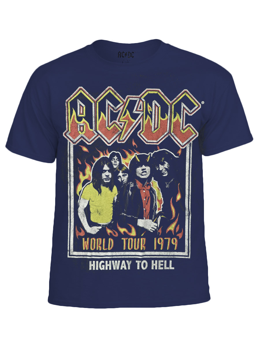 Футболка AC DC синяя - фото 1 - rockbunker.ru