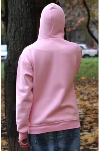 Толстовка-ниндзя с карманами розовая - фото 4 - rockbunker.ru
