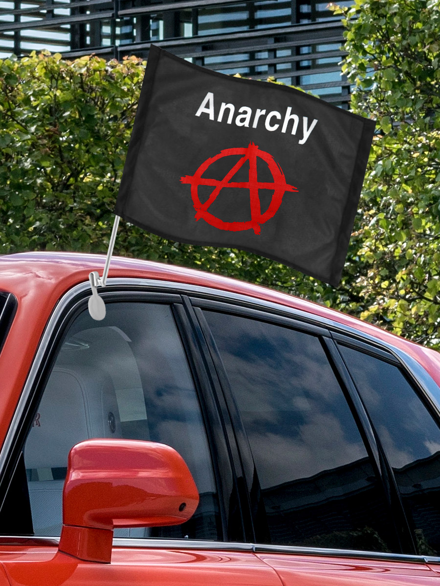 Флаг автомобильный Anarchy - фото 3 - rockbunker.ru