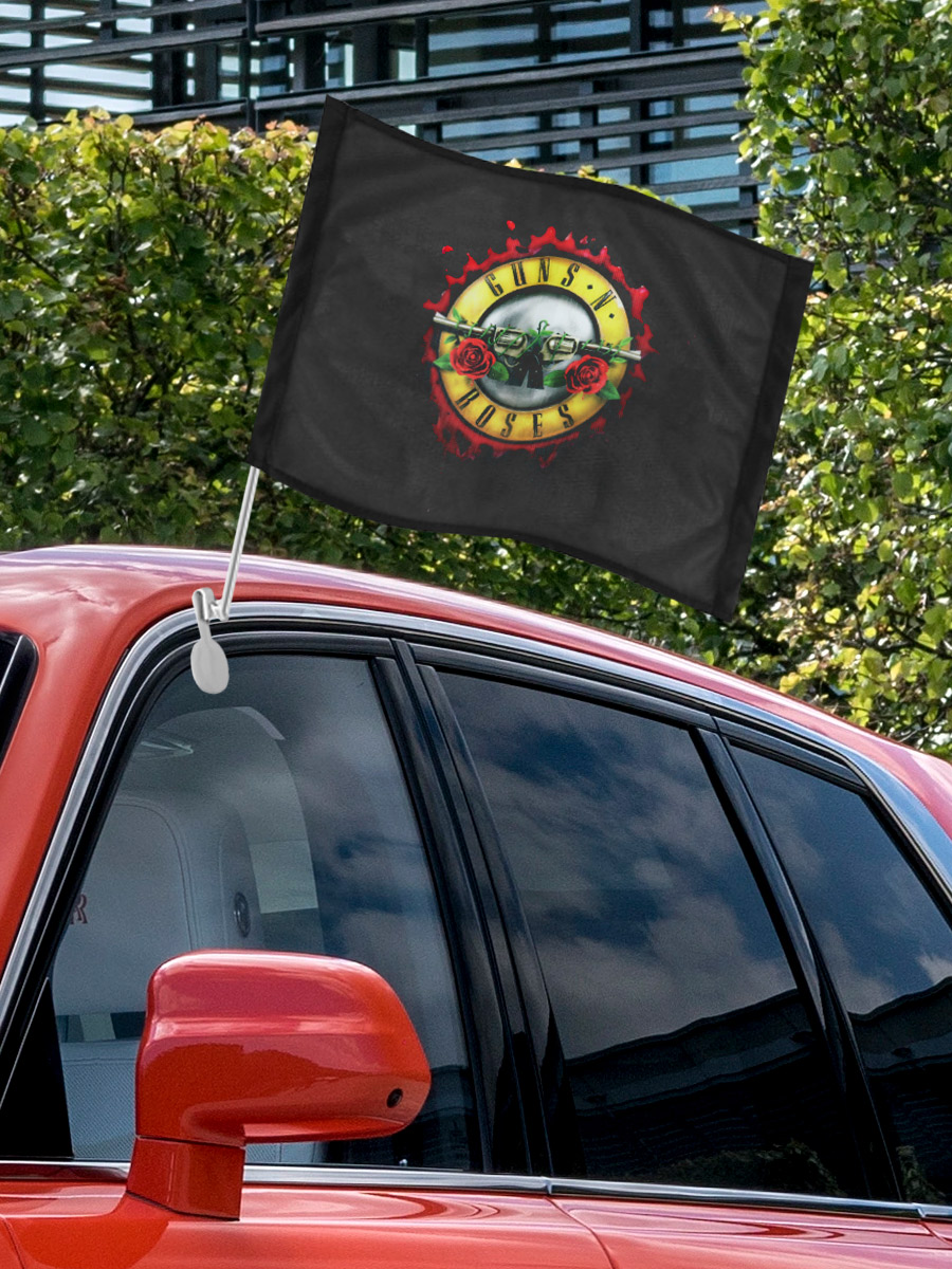 Флаг автомобильный Guns n Roses Logo - фото 3 - rockbunker.ru