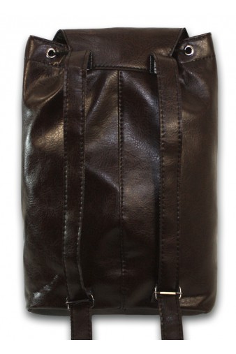 Рюкзак-торба с карманом коричневый - фото 3 - rockbunker.ru