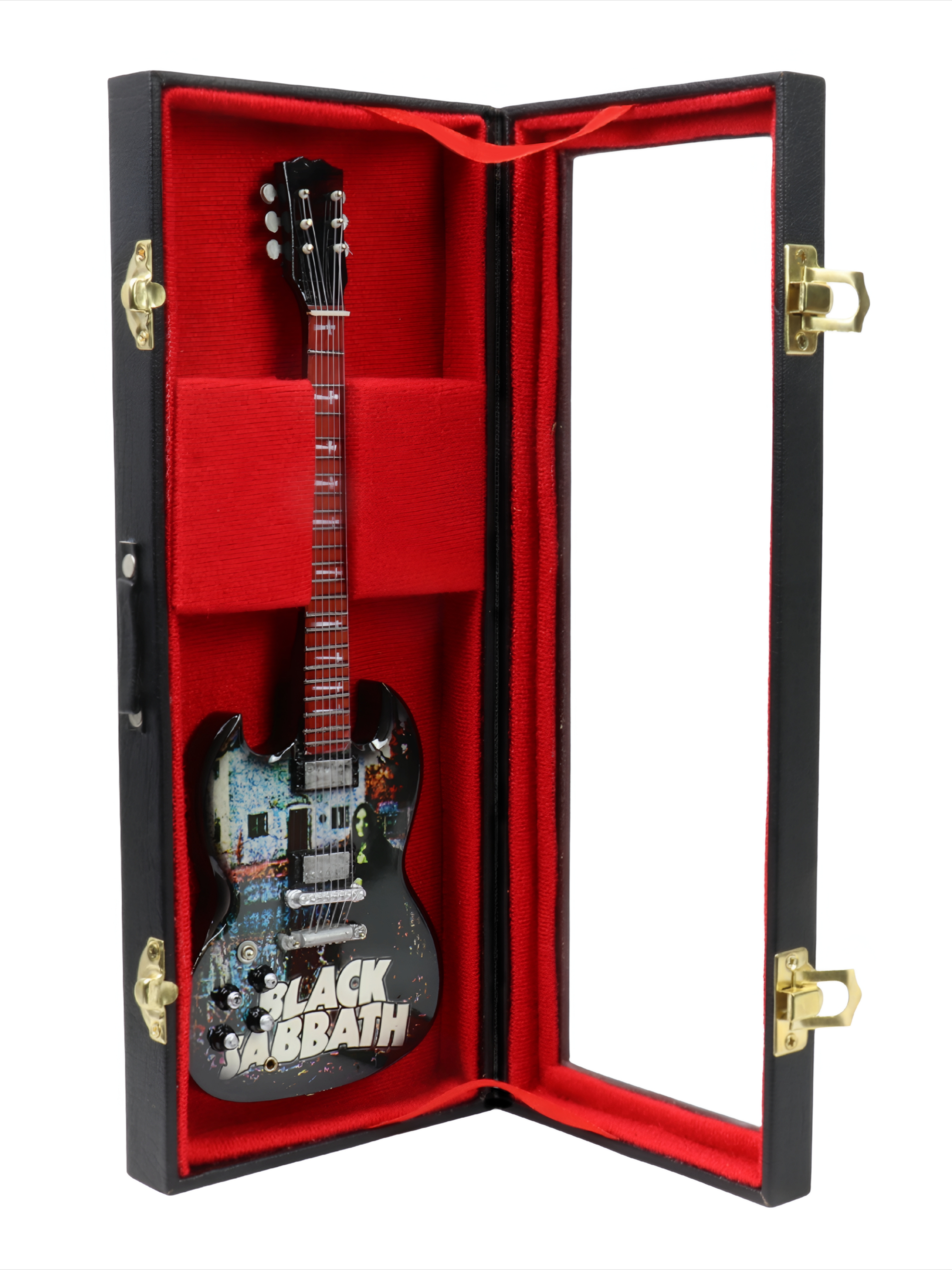 Сувенирная копия гитары в кейсе Black Sabbath 2 - фото 1 - rockbunker.ru