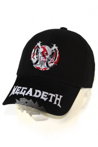 Бейсболка Megadeth с 3D вышивкой белая - фото 1 - rockbunker.ru