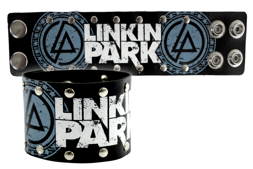 Браслет кожаный Linkin Park - фото 1 - rockbunker.ru
