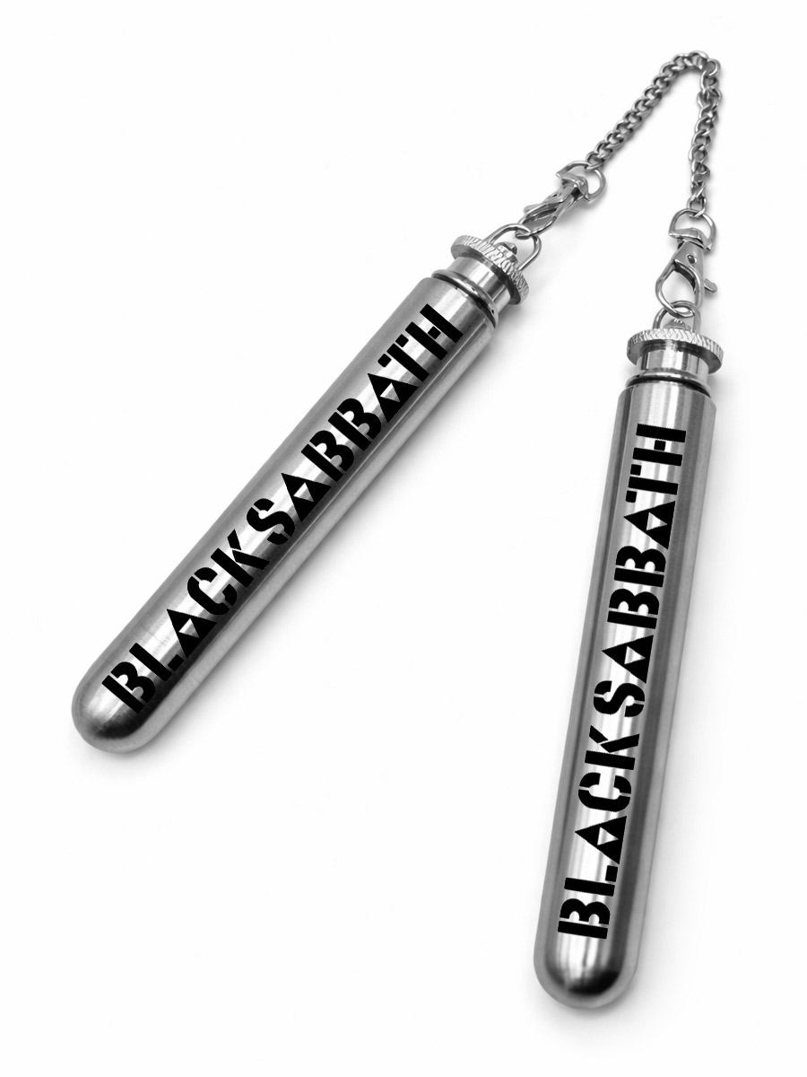 Фляги-нунчаки с гравировкой Black Sabbath - фото 1 - rockbunker.ru