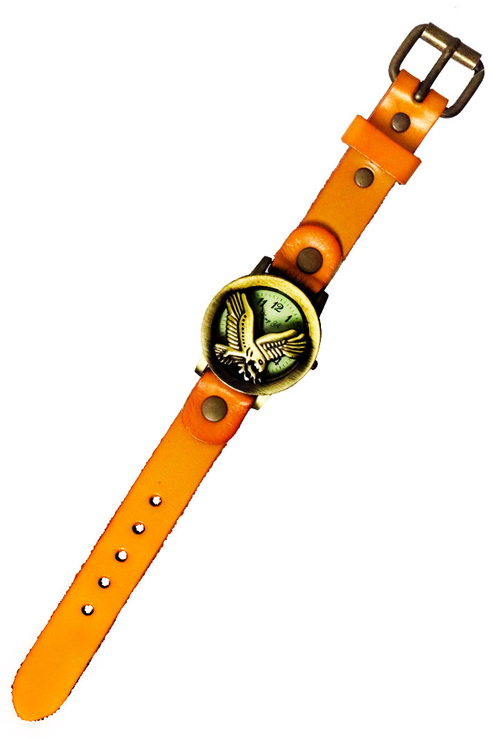 Часы наручные Орел с крышкой оранжевые - фото 1 - rockbunker.ru
