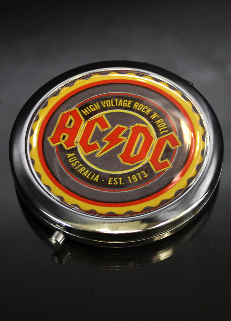 Зеркало RockMerch AC DC карманное - фото 1 - rockbunker.ru