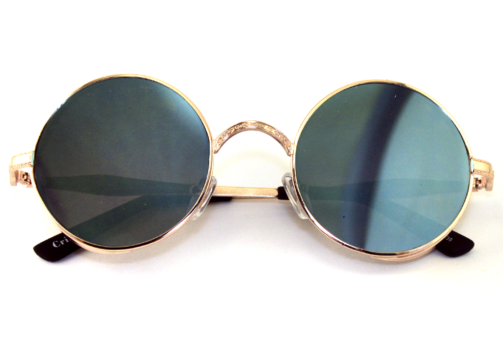Очки солнцезащитные круглые Crisli зеркальные с шорами - фото 9 - rockbunker.ru