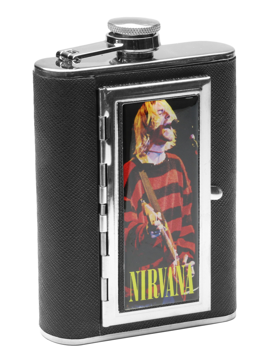 Фляга RockMerch с Портсигаром Nirvana Kurt Cobain - фото 1 - rockbunker.ru