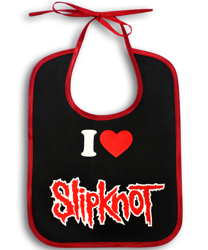Слюнявчик I Love Slipknot - фото 1 - rockbunker.ru