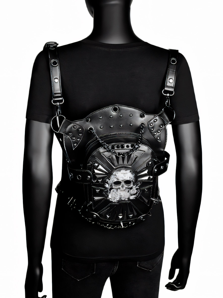 Сумка Стимпанк Универсальная Череп с Розой - фото 2 - rockbunker.ru