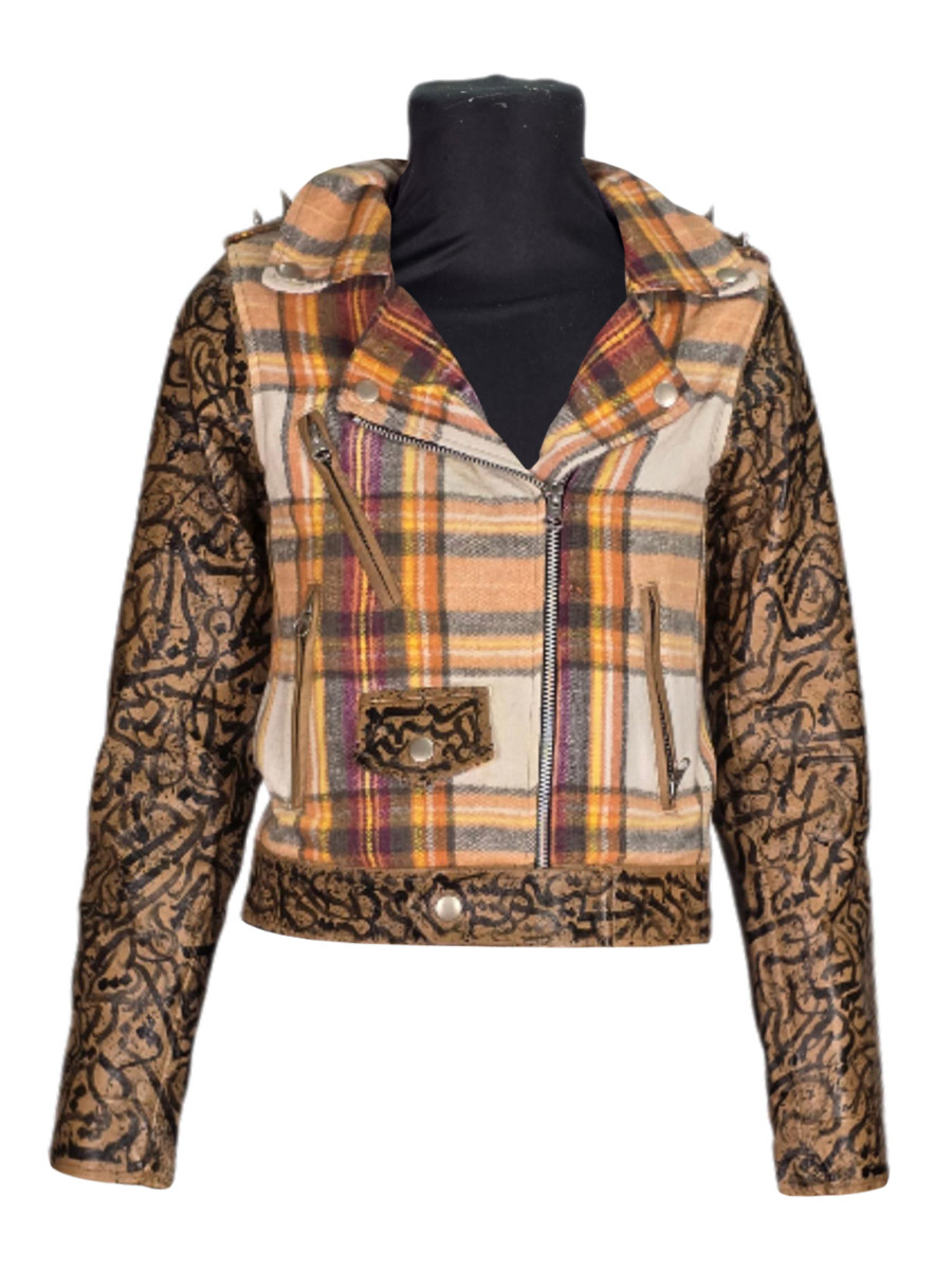 Куртка клетчатая кастомная Сalligraphy - фото 1 - rockbunker.ru