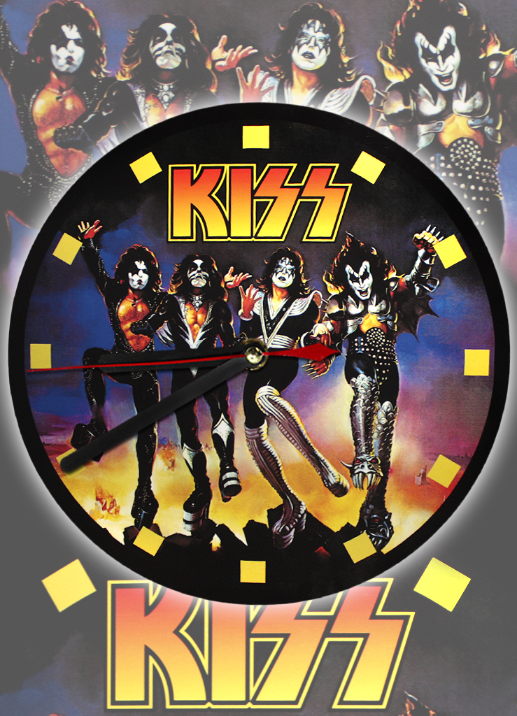 Часы настенные RockMerch Kiss - фото 1 - rockbunker.ru