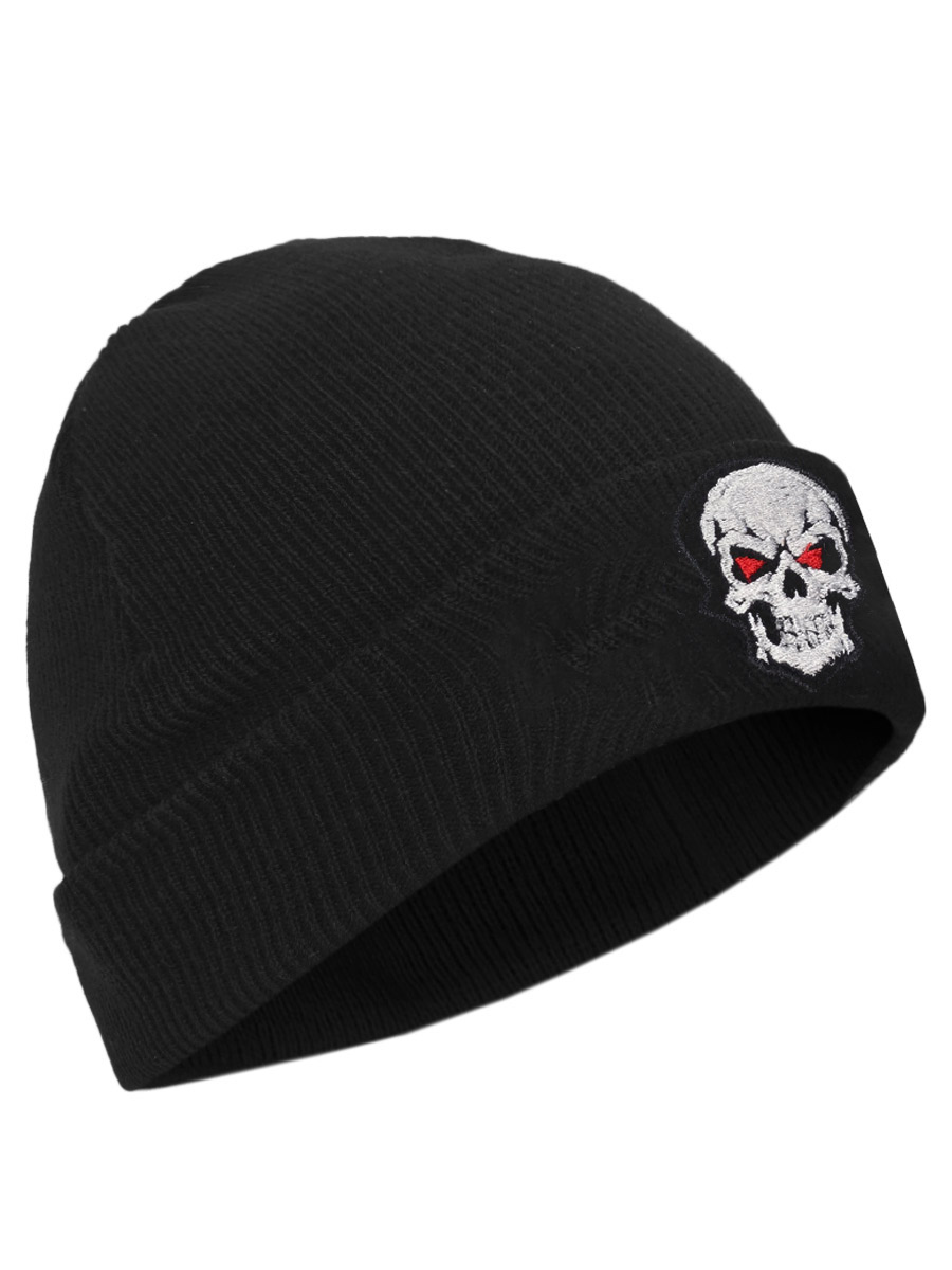 Шапка Rock Merch с отворотом Череп - фото 1 - rockbunker.ru