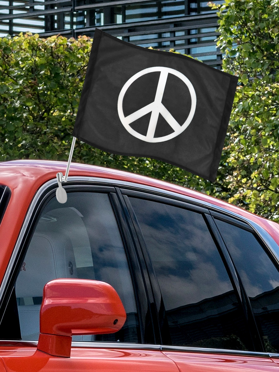 Флаг автомобильный Peace - фото 3 - rockbunker.ru