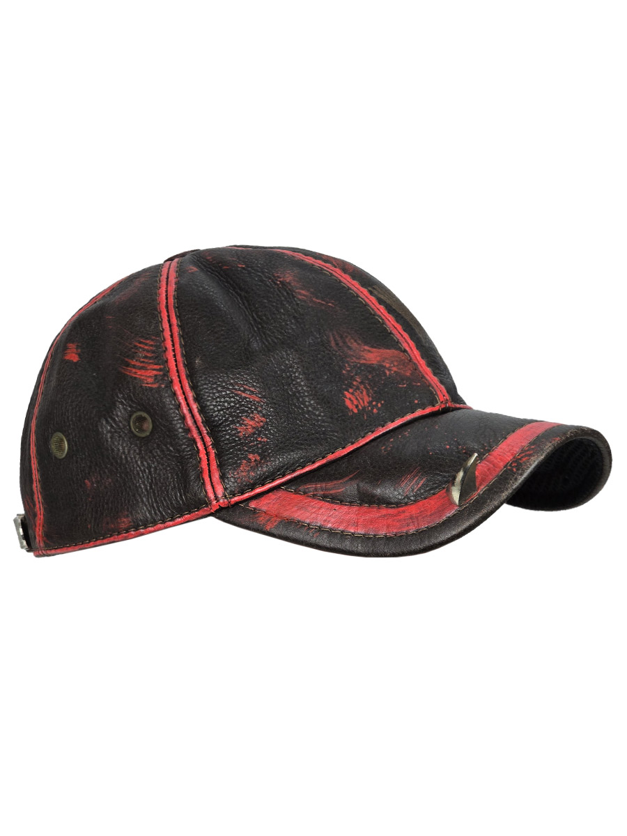 Кепка кастомная кожаная - фото 1 - rockbunker.ru