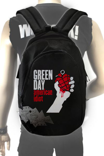 Рюкзак Green Day American Idiot текстильный - фото 1 - rockbunker.ru