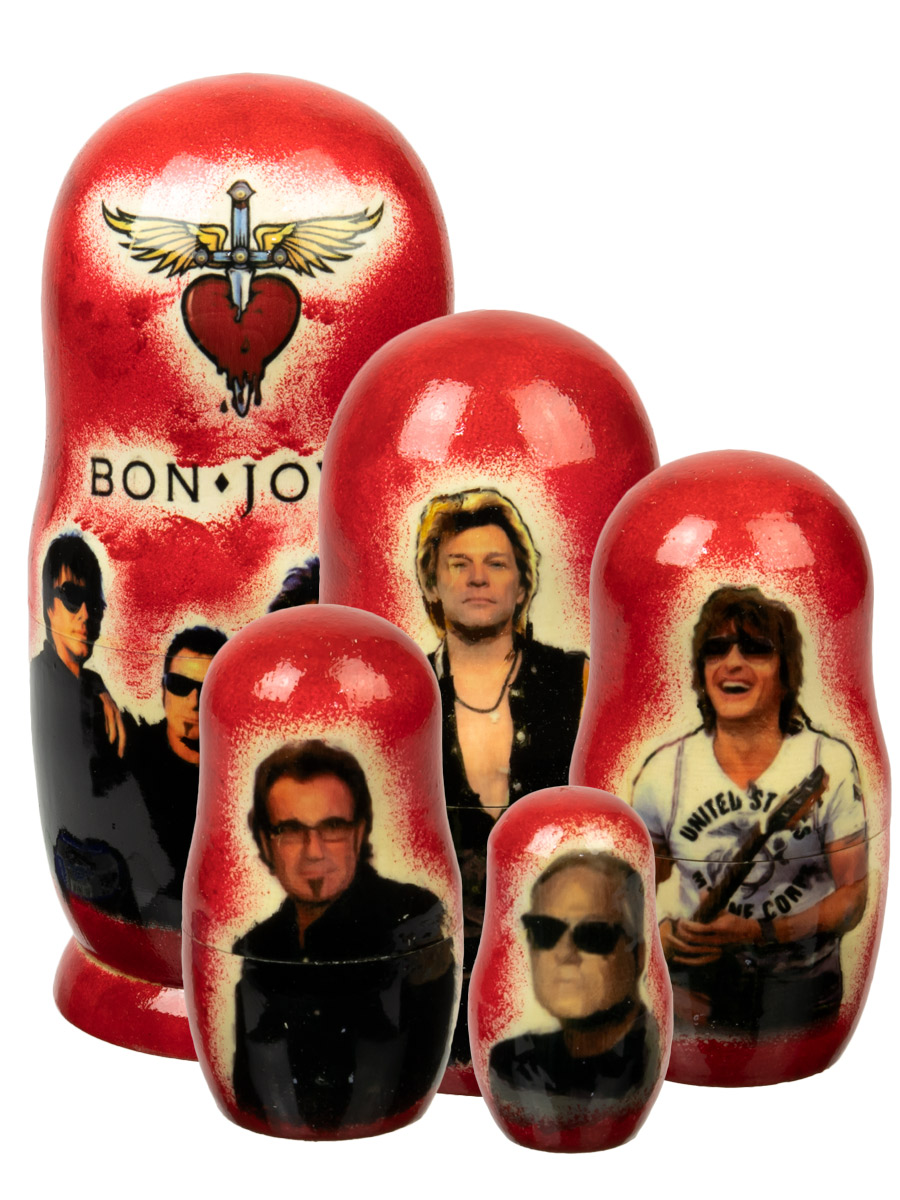 Матрешка Bon Jovi - фото 1 - rockbunker.ru