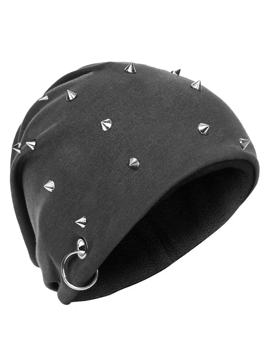 Шапка серая С Шипами - фото 1 - rockbunker.ru