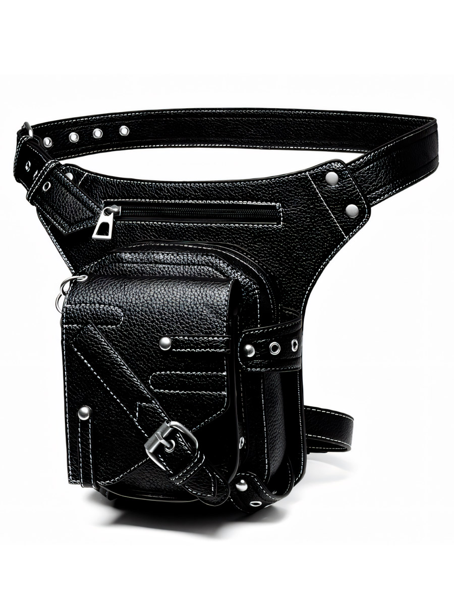 Сумка Стимпанк Универсальная Ремешок с Белой Строчкой - фото 2 - rockbunker.ru