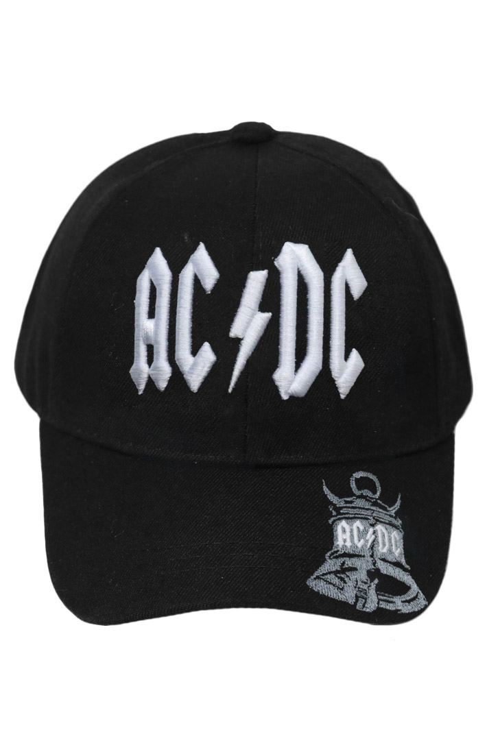 Бейсболка AC DC с 3D вышивкой белая - фото 2 - rockbunker.ru