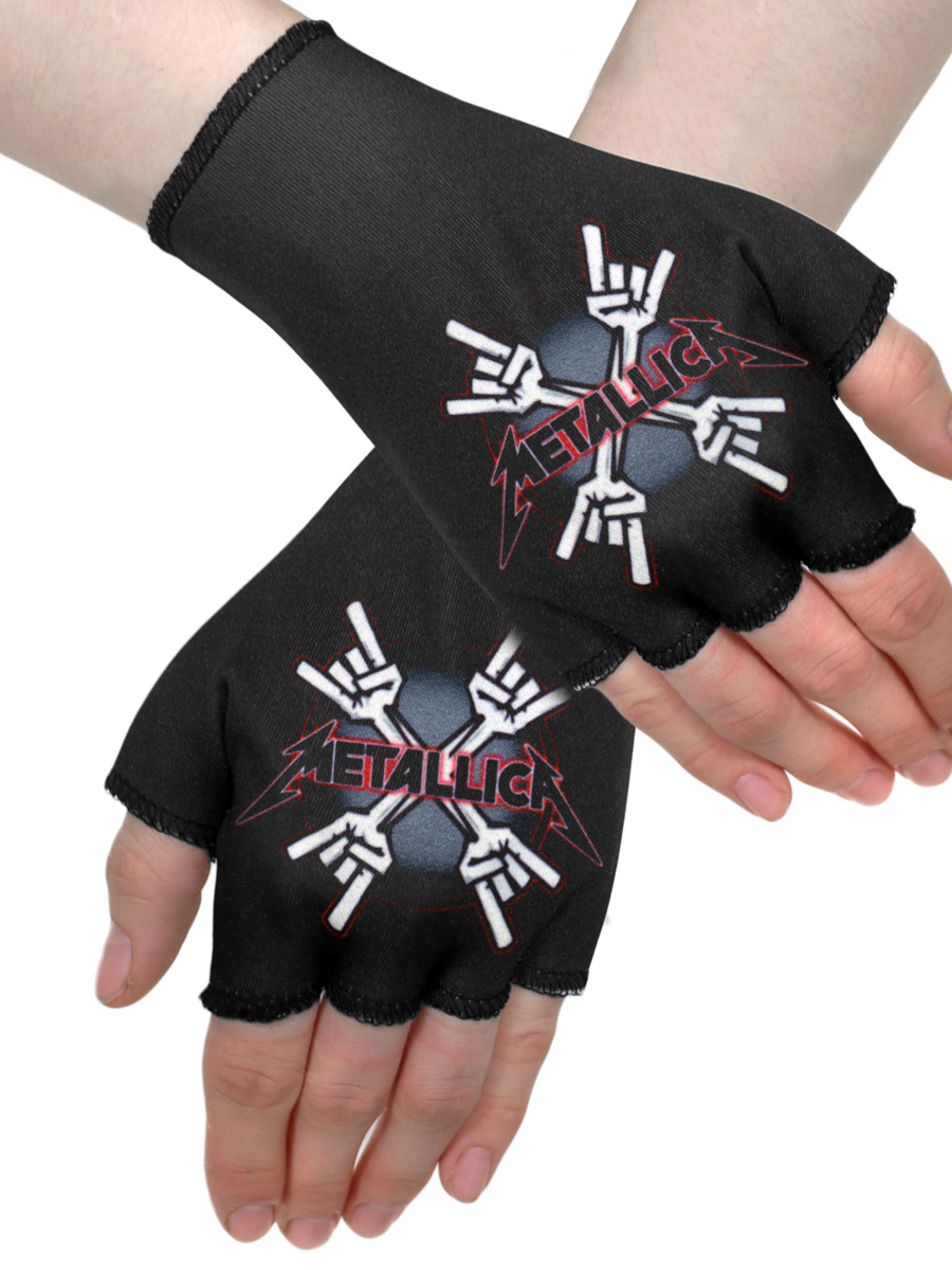 Перчатки-митенки Metallica - фото 1 - rockbunker.ru