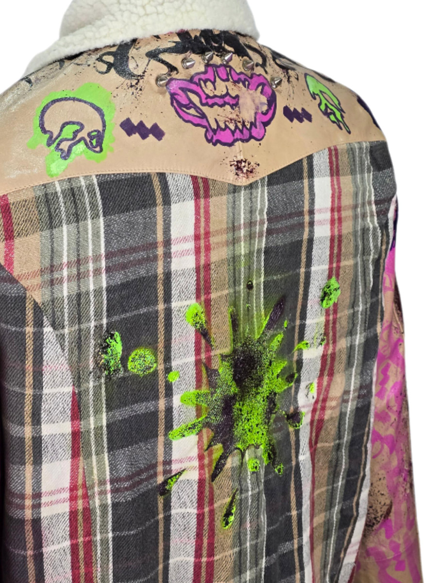 Куртка клетчатая кастомная Poison - фото 3 - rockbunker.ru