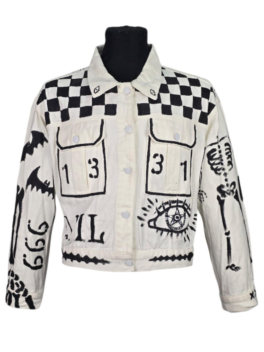 Куртка кастомная Black and White - фото 1 - rockbunker.ru