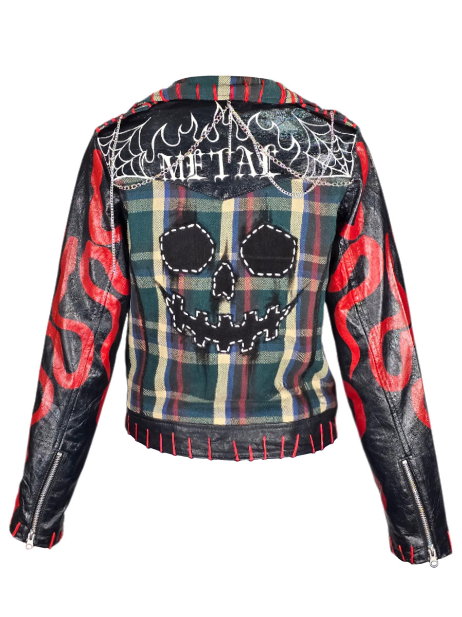 Куртка клетчатая кастомная Metal - фото 2 - rockbunker.ru